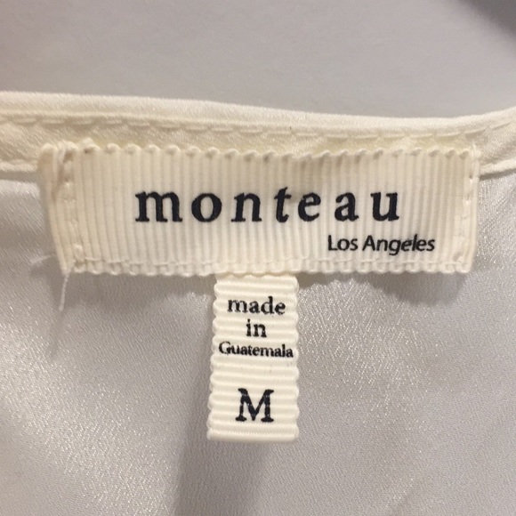 Monteau white fringe top size M - Picture 2 of 3